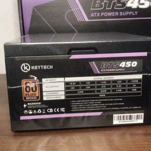 Keytech TrueRated Power Supply 80 Plus Bronze BTS450 450W PSU Power Supply Unit for Desktop PC PSU