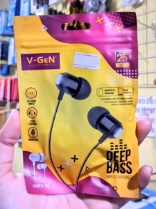 Earphone V-Gen VEP1-16 – Deep Bass Headset Kabel Murah dengan Mikrofon Nyaman Dipakai Seharian