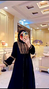 Arabian Style Dewasa Termurah Termewah // Abaya Bordir Komputer Bunga Bertabur Mote Swarosky // Promo COD // Yunita Lestari Fashion //