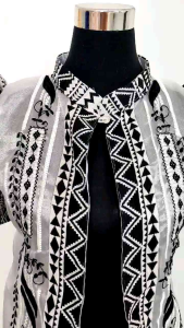 Blazer top collar Filipiniana Fabric ethnic emboirdery computerized black