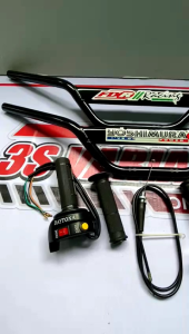 Paketan stang trail monster plat hitam+gas spontan daytona polos/gas spontan 2tombol..