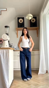 ☎️กางเกงยีนส์ขาใหญ่ทรงBanggy ผ้ายีนส์ไม่ยืด Size S M L XL 2XL 3XL