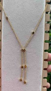Kalung Terbaru Titanium 750 Juntai 2 Layer Gold Perhiasan Cx20092510