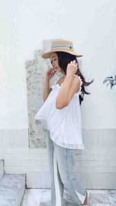 Cereal Top - Snowdrop (สีLimited) เสื้อสายเดี่ยวระบายหน้าสั้นหลังยาว สีเดี่ยว เสื้อผ้าย่อนเสื้อ