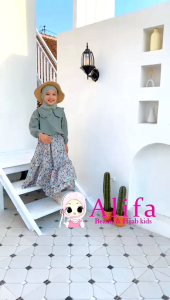 Gemora Oneset Rok dan Blouse Kids / Setelan Celana dan Blouse Casual Anak Perempuan Untuk Kisaran Usia 3-12 tahu
