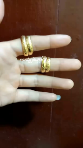 Cincin Selisih Replika Emas 24k Golden Cincin Wanita Cocok pake Kondangan