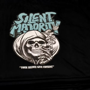 Kaos Silent Mojority Tengkorak Max Bb 150 Kg Kaos Jumbo Big Size Dewasa 2XL Sampai 7XL Pria Dan Wanita Bahan Semi Katun Combed 24s