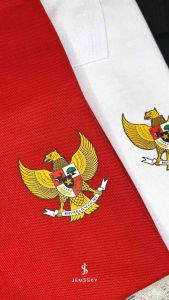Jemssky - Polo Shirt Print Garuda Merah Putih Terkeren Baju Kerah Brand Quality - Cream