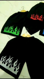 ( 50rb Dapat 5pcs ) Celana Kolor Motif Api // Celana pendek Boxer Pria Santain Harian