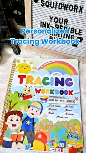 Personalized Tracing Workbook for Kids | Name Alphabet Numbers Shapes Colors Lines | Laminated Cover