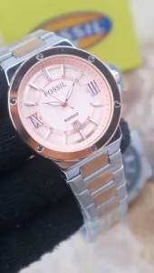 ( GARANSI TERMURAH - BEST PROMO ) Jam Tangan Cowok / Pria FOSS Romawi Tangal Aktif Rantai Steinless Solid