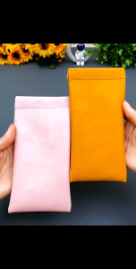 🇲🇾Readystock🇲🇾 Glasses Bag 眼镜袋 Sunglasses Storage Case Shrapnel Mouth Automatic Closing Glasses Storage Bag Leather