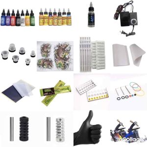 Bộ 2 máy xăm hình kèm 7 mầu xăm giá rẻ để các bạn học xăm và xăm hình