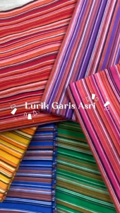 Kain Tenun Lurik Merah Kuning Biru / Batik Lurik Warna Cerah