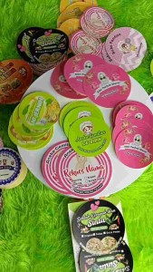 100 - 190 pcs Label Stiker Jualan Kemasan Makanan Cetak Sticker Nama Sendiri Custom Logo Bulat