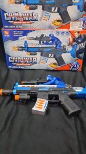 No.92179(Nice)ปืนกลกัปตันอเมริกา มีไฟมีเสียง มีเลเซอร์กระบอกปืนสั่นได้ พร้อมสายสะพาย l/jo 11