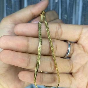 KALUNG TITANIUM MODEL GEPENG WARNA GOLD ANTI KARAT DAN PUDAR