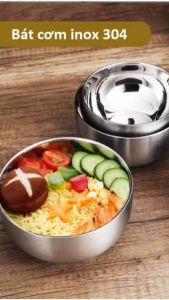INOX 304 Bát 2 lớp Cách Nhiệt bát ăn trẻ em người lớn Chén Ăn Canh Súp chống bỏng Tay INOX Dày