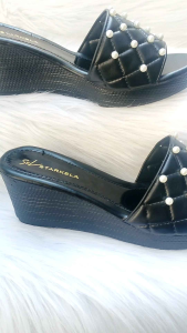 Dép nữ đính cườm SK102. dễ mang. cao 6 phân. nhẹ và êm