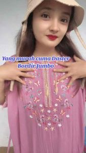 Yasmin Daster Bordir Wangi Rayon Polos Jumbo Daster Bordir Bumil dan Busui