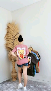 LUVLUVSHOP Kaos Wanita Kerah V Oversize All Size Jumbo Tshirt Tee V Neck Cewek Cowok
