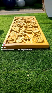 Wall Slate WS16 Fiberglass 46x121x5 Realistic 3D Garden Leaf Daun Hibiscus Art Craft Carving Dinding Hanging Outdoor