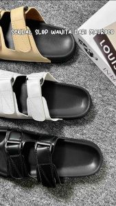 Mauroco Sandal Wanita Platform Slip On Sendal Hangout Dua Strap Gesper