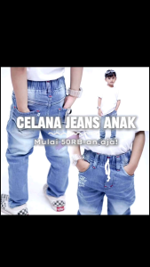 Celana Anak Jeans Panjang Navy Melar Usia 1-12 Tahun