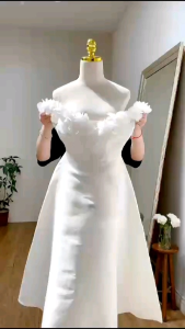 Đầm xinh Tapta trễ vai kết hoa viền siêu xinh xắn [VÁY ĐẦM ĐẸP RẺ SẬP SÀN LAZADA] - Tặng quà xinh