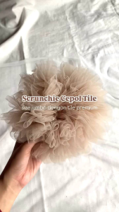 SCRUNCHIE TILE Cepol Hijab Volume up to 20cm Ikat rambut hijab tulle ANTI KEMPES Karet