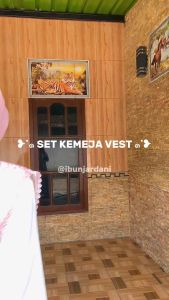 Paket Oneset Setelan Baju Kondangan Atasan Kemeja dan Vest Rok lilit jumputan Baju Pesta Baju Pesta Paket Baju Wisuda