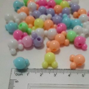 ลูกปัดหัวหมี 50 กรัม หัวหมี ลูกปัด คละสี