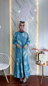 GAMIS LEBARAN TERBARU LD 120 MEWAH ELEGAN BUSUI RAYON TEBAL BATIK PEKALONGAN