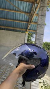 Helm halfface kyoto custom| helm halfface single visor ganteng