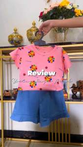 SETELAN CELANA PENDEK DENIM ANAK PEREMPUAN/SETELAN BAJU ANAK PEREMPUAN USIA 6BULAN-4 TAHUN