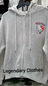 Áo hoodie nỉ PE khóa kéo (zip) In hình Hello Kitty dễ thương - Form áo BOXY