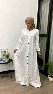 GAMIS LEBARAN POLOS BAHAN TWILL PREMIUM MODEL FULL KANCING GAMIS WANITA MODERN SIMPEL BEST SELLER