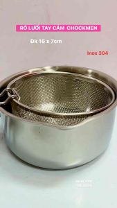 RỔ LƯỚI TAY CẦM INOX 304 / RỔ LƯỚI CHOCKMEN 16cm / RỔ CHIÊN  LUỘC..