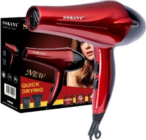 SOKANY NEW QUICK DRYING 2400W POWER COLD & HOT AIR HIGH SPEED MOTOR professional hair dryer 2speeds and 2 heating with concentrator hang loop