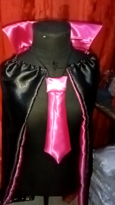 costume/ girl vampire cape/ with necktie/Satin fabric