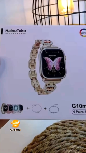 SMARTWATCH GERMANY HAINOTEKO G10 MINI AMOLED 24H MONITOR KESEHATAN OLAHRAGA PANGGILAN BLUETOOTH CALL WITH 4 STRAPS 2 BRACELET