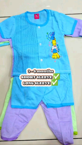 Set1-3Pasang Baju Lubang Baby 3-8months Tidur ReadyStok Sleepsuit Pajamas