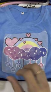 Kaos atasan anak cewek  motif PELANGI baju oblong karakter anak usia 2-12 tahun