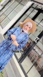 Gamis Raya Twill Motif Nilima: Desain Elegan untuk Acara Raya