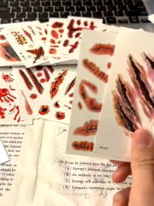KL Stock 30 Sheets [Halloween Scar] Tattoo Sticker Waterproof Sweat Horror Bloody Wound Scar Makeup Party Temporary