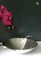Wajan Penggorengan Full Stainless Steel Wok Kuali Tebal