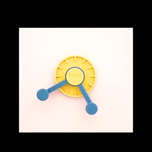 Gantungan Hook Putar Tempel Dinding Motif Jam 2 Kait PG088