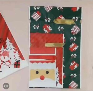 【SG Seller🇸🇬】10pcs/pack Christmas Plastic Candy Bag Christmas Cookies Gift Packing Bag Ribbon Drawstring Bag