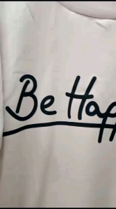 Sweater Oblong BE HAPPY Atasan Wanita Atau Remaja Kekinian Bahan FLEECE Size M-L-XL