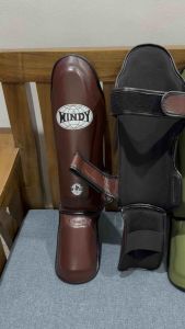 Windy Thailand LPL3 Genuine Leather Shin Guards Shin Pads for Muay Thai Velcro Closure Pair